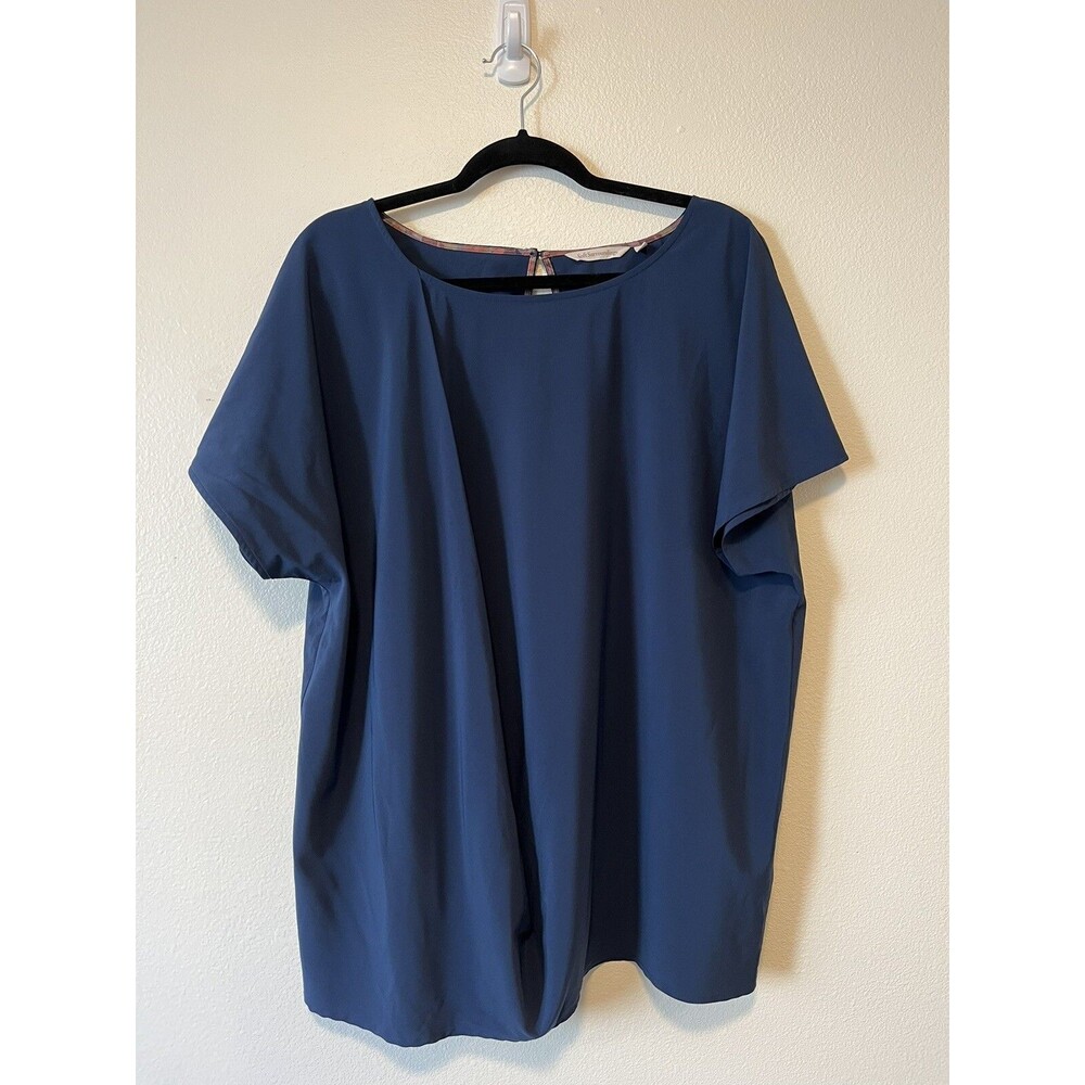 Soft Surroundings Go Lively Travel Tee Drape Tunic Navy Sz Large Business Casual